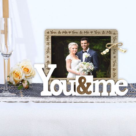 Cadre Photo Bois - Décoration Table Intérieure - Cadre Photo Mariage et Événement - 1 Pièce (1/5)