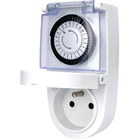 Tibelec – Programmateur journalier mécanique IP44 24 programmes 3680W – Pour réguler l'allumage et l'extinction d'appareils électriques