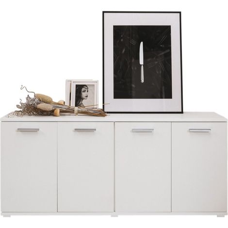 Mobile multiuso 180x45x80 ingresso e ufficio Viareggio colore bianco frassinato (1/5)