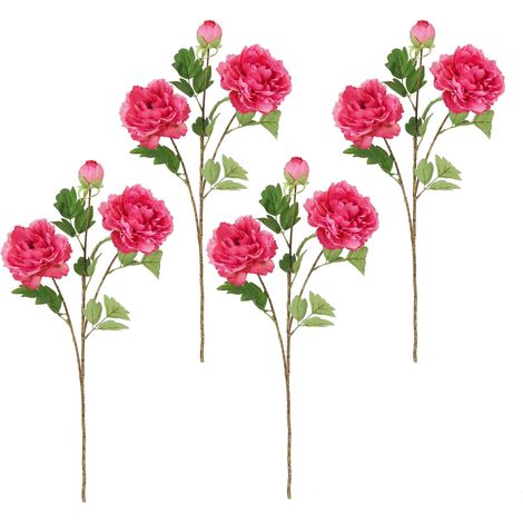 Pivoine artificielle en tige rose 70cm lot de 4 (1/4)