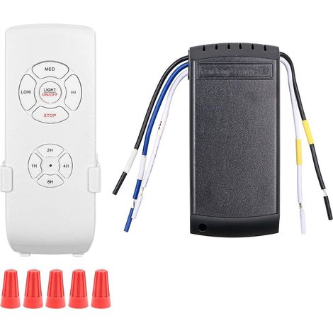 1 Kit Télécommande Ventilateur Plafond, ABS, 3 Vitesses, 4 Minuteries, Salon Chambre (1/5)