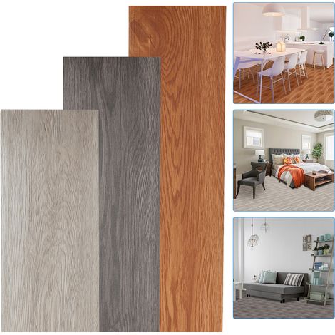 Bodenbelag Selbstklebend Oak Vinylboden ca. 1 m² Rutschfest Wasserfest 7 Dekor-Dielen für Fußbodenheizung