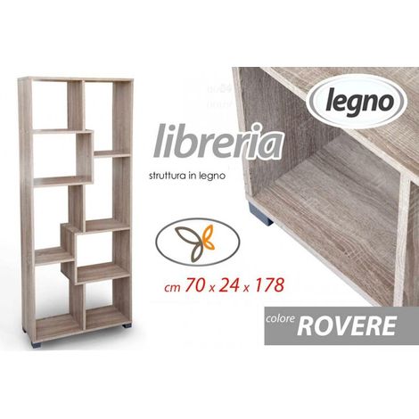 Schlafzimmer-Büro-Bücherregal aus Eichenholz 70 x 24 x 178 h