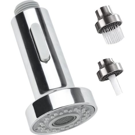 2-in-1 pull-out shower head for shower tap, chrome finish. (1/5)