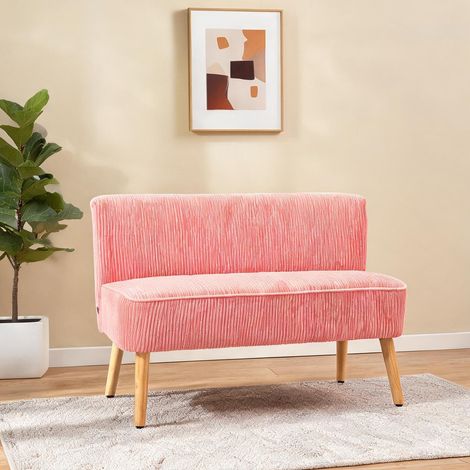 Canapé coloris rose en bois tissu mousse 117 x 56,5 x 77 cm (1/5)