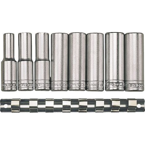 Jeu de douilles longues sur rail 1/2 8 pcs Teng Tools M1207
