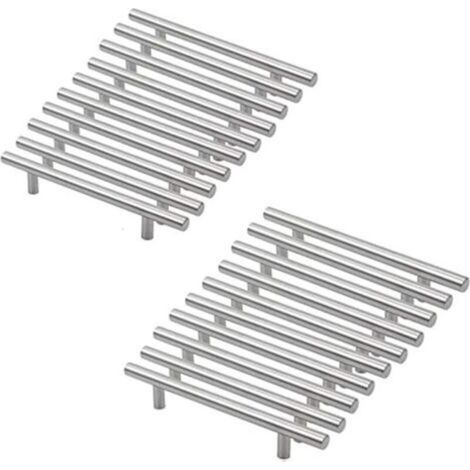 20 Silver Kitchen Handles, Brushed Hollow Cabinet Handles, Stainless Steel Door Handles, with Screws, Drilling Distance 128mm, for Cabinet Drawer Wardrobe Cabinet Door (1/5)