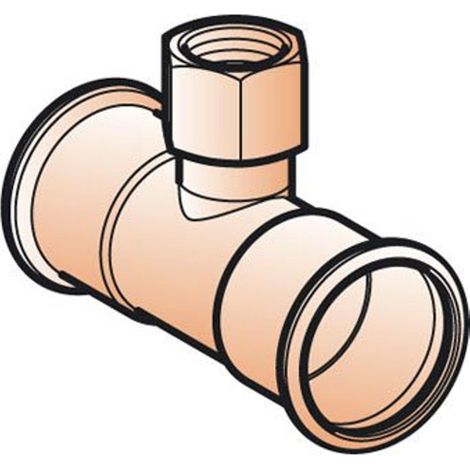 Geberit Mapress Cuivre Raccord en T avec filetage intérieur, DN 50 / 15 /50, dø 54 mm, 61370 (1/2)