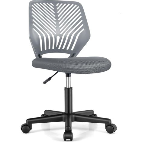 Costway – Chaise de bureau pivotante enfant 77-89cm – Dossier ergonomique – Base 5 étoiles – Siège à roulettes – Charge 150kg – Pour bureau et étude (1/5)