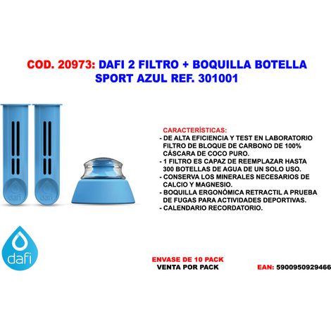 Inserti filtranti per bottiglia Dafi, blu, 2 pezzi + tappo