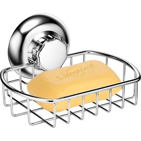 1 Porte-savon, Ventouse, Acier Inoxydable, Sans Perçage, Salle de Bains, Cuisine (1/5)
