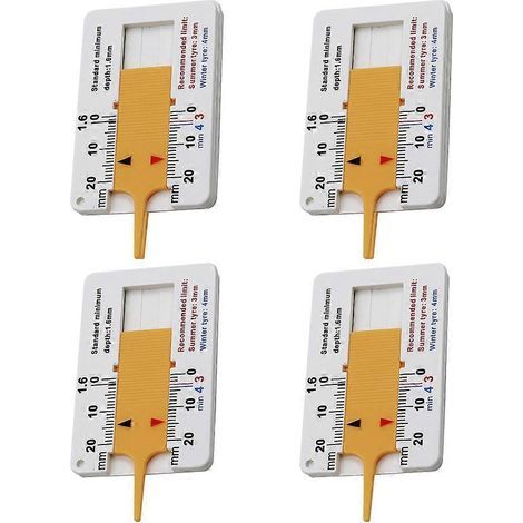 jauges de profondeur de marche portables de haute précision, outil de mesure de hauteur et de profondeur, jaune (0-20 mm)-6.5X4.2cm (1/4)