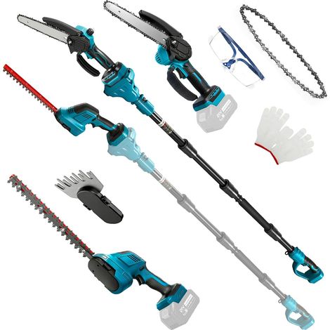 Kit de tronçonneuse et taille-haie 6 en 1 de 20,3 cm pour batteries 18 V (sans batterie)  Mini tronçonneuse télescopique pour jardin, arbres et arbustes (1/5)