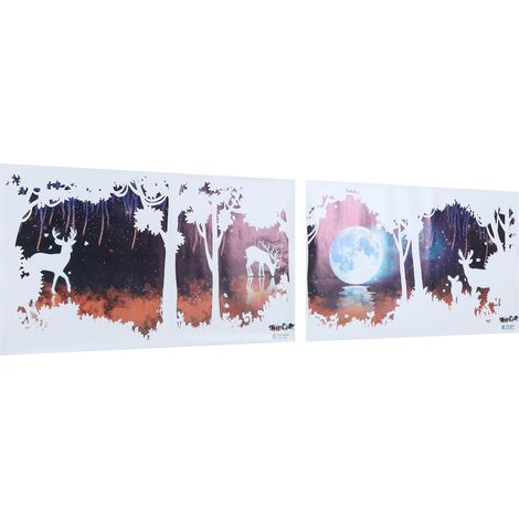 Sticker mural Cerf de la forêt chaleureuse, grand format, pour fond TV et décoration murale. (1/5)