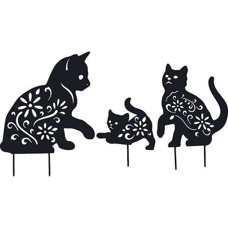 Décoration de jardin extérieur 3 poteaux de jardin décoratifs en métal pour chat (1/2)