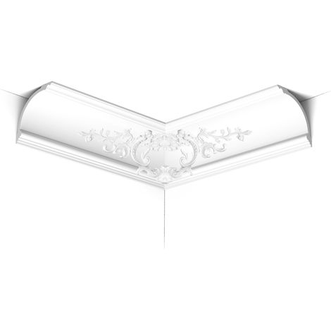 Angle de corniche avec volutes décoratives - Orac Decor - L200xp18.2xH18.2cm - Carton complet de 12 mètres - C338B - L200 x H18,4 x L18,4 cm - ORAC DECOR (1/5)