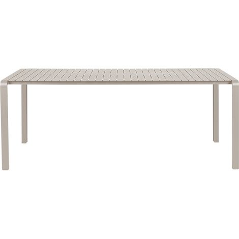 Table de jardin 214x96,7x75 cm en aluminium blanc - VONDEL (1/7)