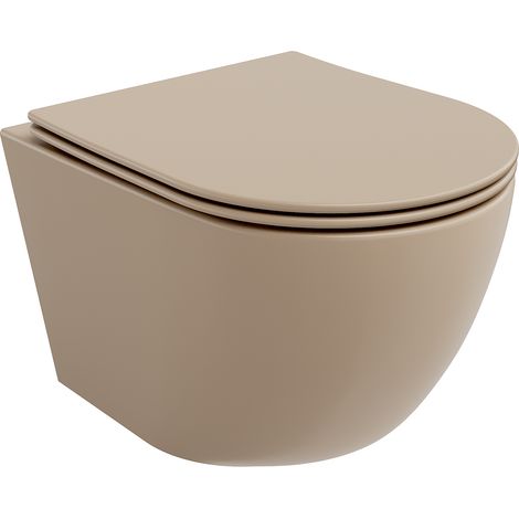 Mexen Lena WC-Schüssel Randlos mit slim Sitz und Absenk-Automatik, duroplast, cappuccino matt - 3022 (1/5)