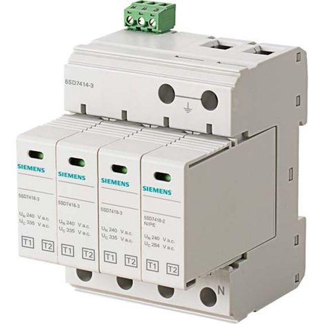 Siemens Indus.Sector Blitzstromableiter T1/T2 UN 240/400V, UC 335/ 5SD7414-3