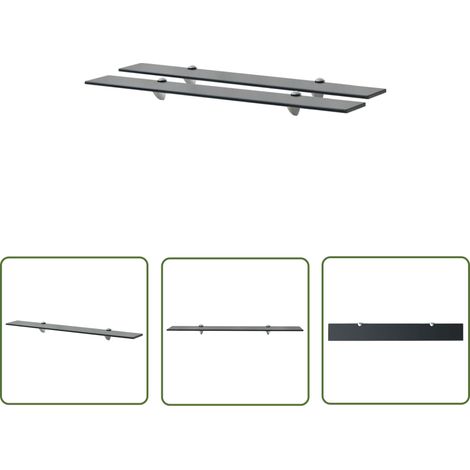The Living Store Schweberegale 2 Stk. Glas 80x10 cm 8 mm - Wandregal - Glasregal - Modernes Regal - Badezimmerregal - Dekoratives Regal (1/5)