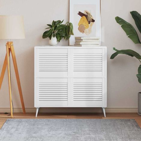 vidaXL Portes d'armoire à persiennes 4pcs blanc 39,5x49,4cm pin massif (1/5)