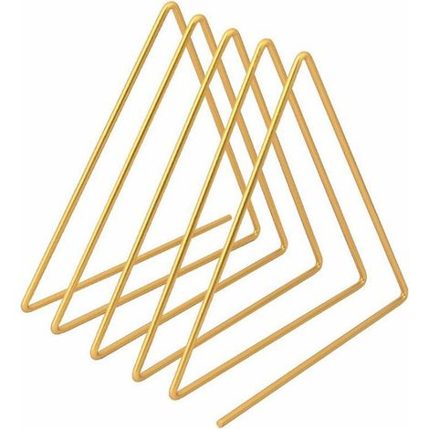 Porte Magazine Metal,Triangle Iron Art Bookshelf,d'or Petit Triangle Bookshelf,Porte-revues,étagère en métal,Bureau De Stockage Livre De Stockage Fichier Titulaire du Journal,organiseur de bu (1/5)