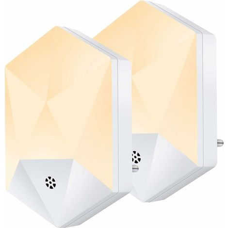SABIR Veilleuse Enfant LED Veilleuse Prise Electrique Automatique Plug-And-Play Veilleuse Secteur Avec Capteur Crépusculaire Blanc Chaud 2 pièce [Classe énergétique A+++] (1/5)