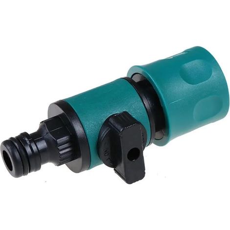 Connettore rapido per tubo da giardino in plastica con valvole di intercettazione (1/5)