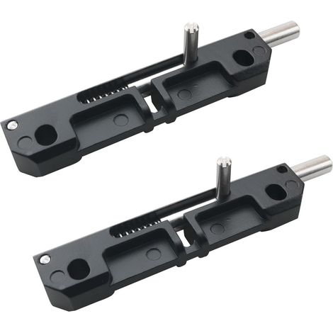 Lot de 2 loquets à ressort de porte, 8 x 1 cm, Noir (1/5)