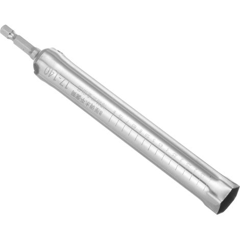 Douille Creuse, Taille de 17mm, Longueur de 140mm, Tige Hexagonale de 1/4", Douille à Écrou à Changement Rapide à Six Pans Profonds - (Applications : pour les Tiges Filetées) (1/5)
