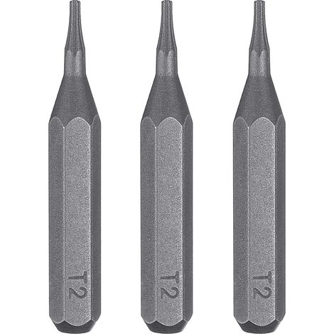 3pcs T2 Embout de Tournevis Torx 5/32" Tige Hexagonale 28mm Longueur Acier S2 Magnétique Tête Étoilée à 6 Pans pour Tournevis Manuels Électriques Réparation de Précision (1/5)