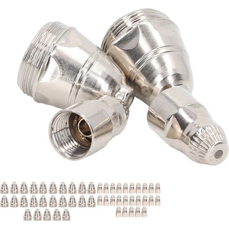 Lot 25 buses 25 électrodes torche plasma consommable cuivre perçage puissant buse découpe 1,5mm plaques 12-20mm (1/5)