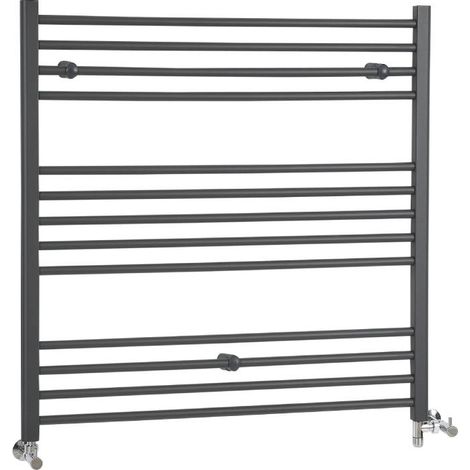 Hudson Reed Artle - Sèche-Serviettes Design Mixte Moderne Plat - Anthracite - 100 cm x 100 cm