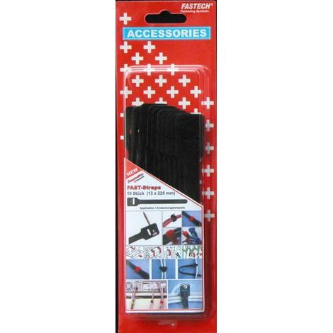 FASTECH® 894-008 Klettkabelbinder zum Anschrauben Haft- und Flauschteil (L x B) 225 mm x 13 mm Schwa (1/5)