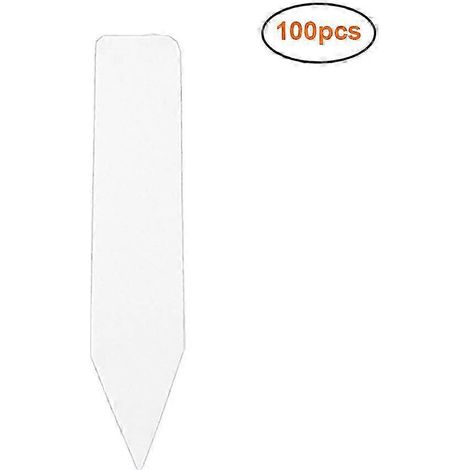 100 étiquettes de jardin plastique pour plantes, piquets de marquage à enfoncer, pancartes de sol résistantes, lot de 100 insertions. (1/5)