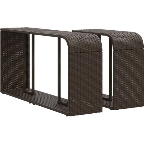 Étagères de rangement 2 pcs marron résine tressée CFW90775 (1/4)
