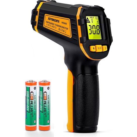 Thermomètre Infrarouge -50℃600℃ Thermomètre Laser Numérique Sans Contact pour Cuisine, Pizza, Four, Réfrigérateur, Aliments, Réparation de Véhicules, Congélateur, Bonbons (1/5)