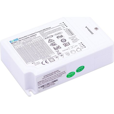 LED Treiber 60W 3-42V 0.8-2A IP20 dimmbar DALI / 1-10V / PUSH, BOKE BK-PUL060A-2000AD Konstantstrom CC (1/5)