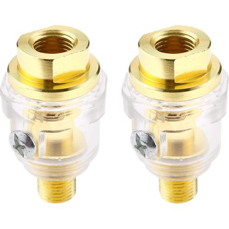 Lot de 2 mini lubrificateurs d'huile, 1/4" BSP en laiton pour compresseur d'air (1/3)