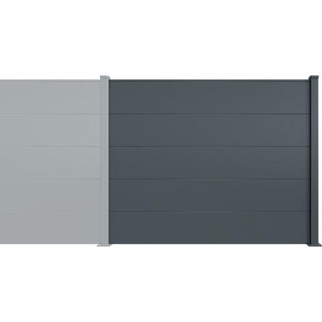 Kit d'extension clôture aluminium lames larges 2m H.150 gris anthracite - ALPIS (1/3)