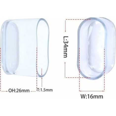 Embouts De Pieds De Chaise - PVC Souple Transparent - Pour Pieds 16x34 mm - Lot De 52 Pièces (1/2)
