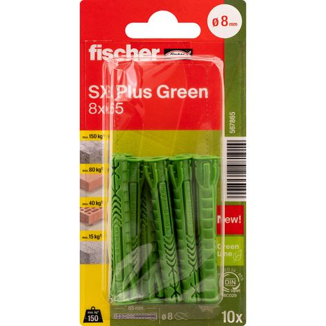 Fischer 567865 SX Plus Green Cheville à expansion 65 mm 8 mm 10 pc(s) (1/5)