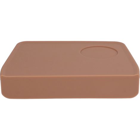 Tapis de Tassage Silicone avec Fente pour Tasseur - Station de Tampage Marron pour Café (1/5)