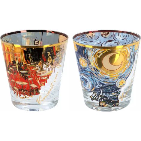 Carmani, bicchieri da whisky - VAN Gogh/Terrazza del caffè di notte e Notte stellata (1/2)