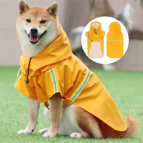 Imperméable pour chien taille M, avec bande réfléchissante, coupe-vent et capuche (22 x 17 x 2 cm). (1/5)