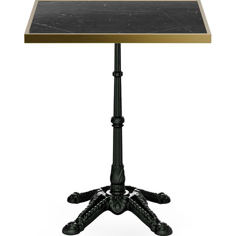 Blumfeldt Patras Lux Mesa de bistró Tablero de mármol 60 x 60 cm Pata de hierro fundido (1/5)