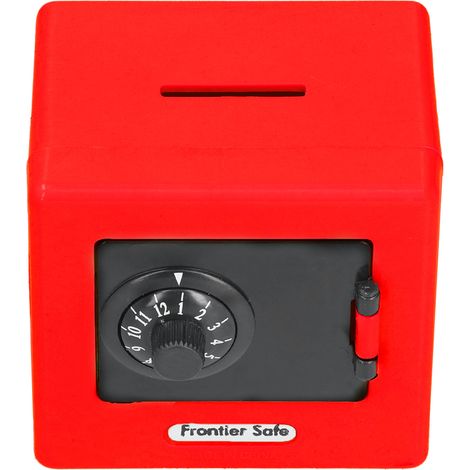 Coffre-fort factice pour enfants avec serrure à code, boîte à monnaie rouge