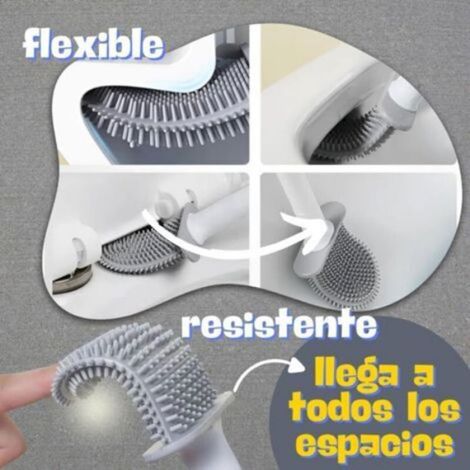 Brosse de Toilette,Brosse WC,Balai WC,Brosse WC Silicone et Support Balayette WC Ventilée Séchage Rapide sans Odeur Brosse pour (1/5)