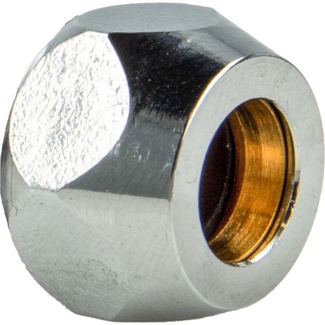 tecuro Quetschverschraubung für Ø 12 mm Rohr x 3/8 Zoll Überwurfmutter konisch, Messing verchromt (1/5)
