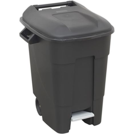 Sealey Refuse/Wheelie Bin with Foot Pedal 100L - Black BM100P (1/4)